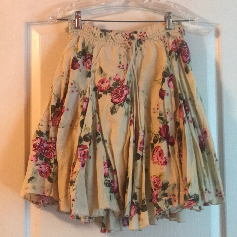 Floral knee length skirt